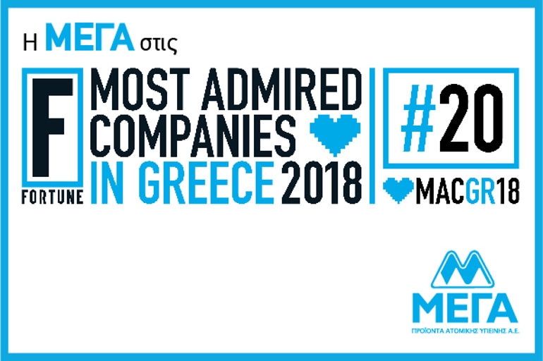 Η ΜΕΓΑ στις 20 πιο αξιοθαύμαστες εταιρείες της Ελλάδας του περιοδικού Fortune