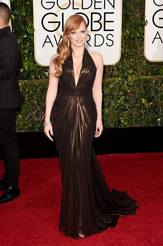 Jessica Chastain at an event for 72nd Golden Globe Awards 2015 min