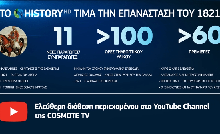 COSMOTE HISTORY: 5 χρόνια λειτουργίας για το μοναδικό κανάλι με ελληνικά ντοκιμαντέρ