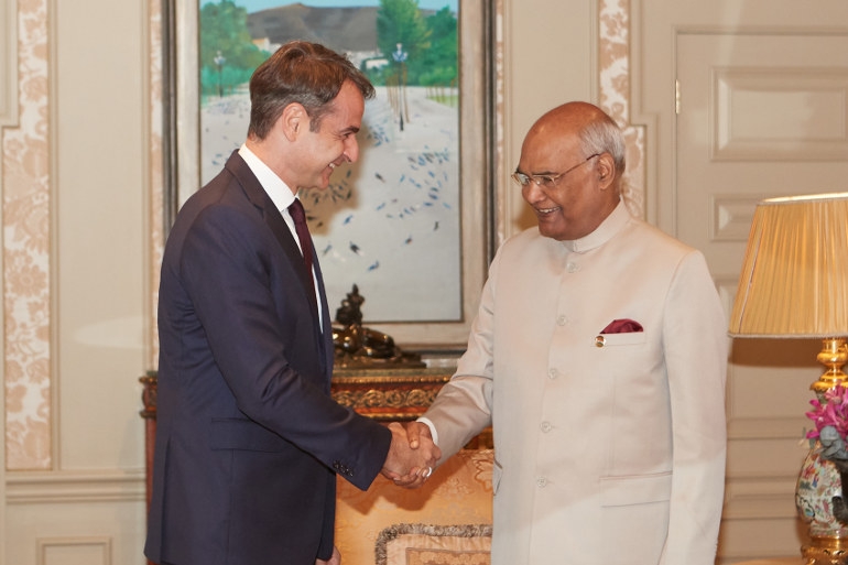 Συνάντηση Κυρ. Μητσοτάκη με τον Ινδό πρόεδρο