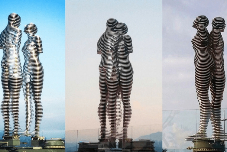 Αγάλματα στην Τζόρτζια φιλιούνται και αγκαλιάζονται (video)