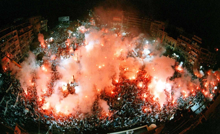 Προεκλογική συγκέντρωση του K.Μητσοτάκη το 1993