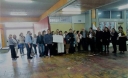 Η αλυσίδα των καθηγητών μπροστά στο υπό κατάληψη γραφείο του Ρουβίκωνα της Φιλοσοφικής