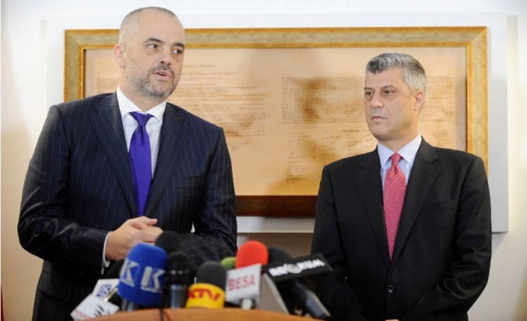 Ο πρωθυπουργός της ΑΛβανίας Εντι Ράμα και ο πρόεδρος του Κοσόβου, Χασίμ Θάτσι